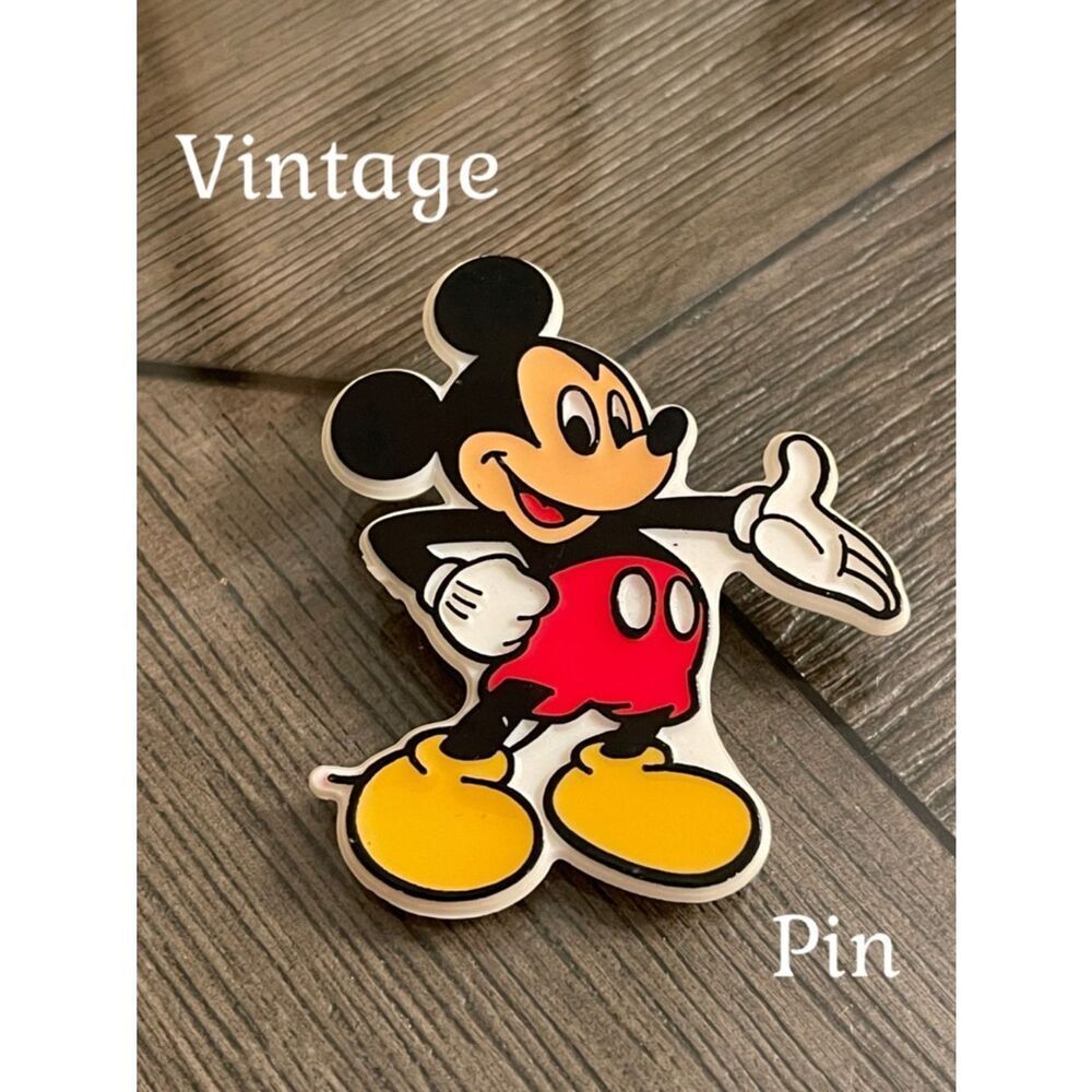 Vintage Mickey Mouse Pin - Made In St. Lucia - Plastic - Walt Disney Co.